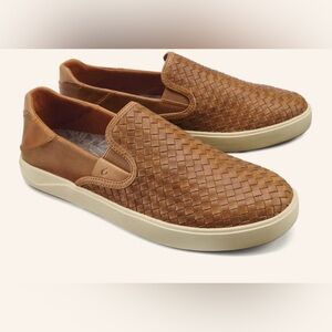 Men’s Olukai Lae‘ahi Lauhala Woven Leather Slip On Shoes
